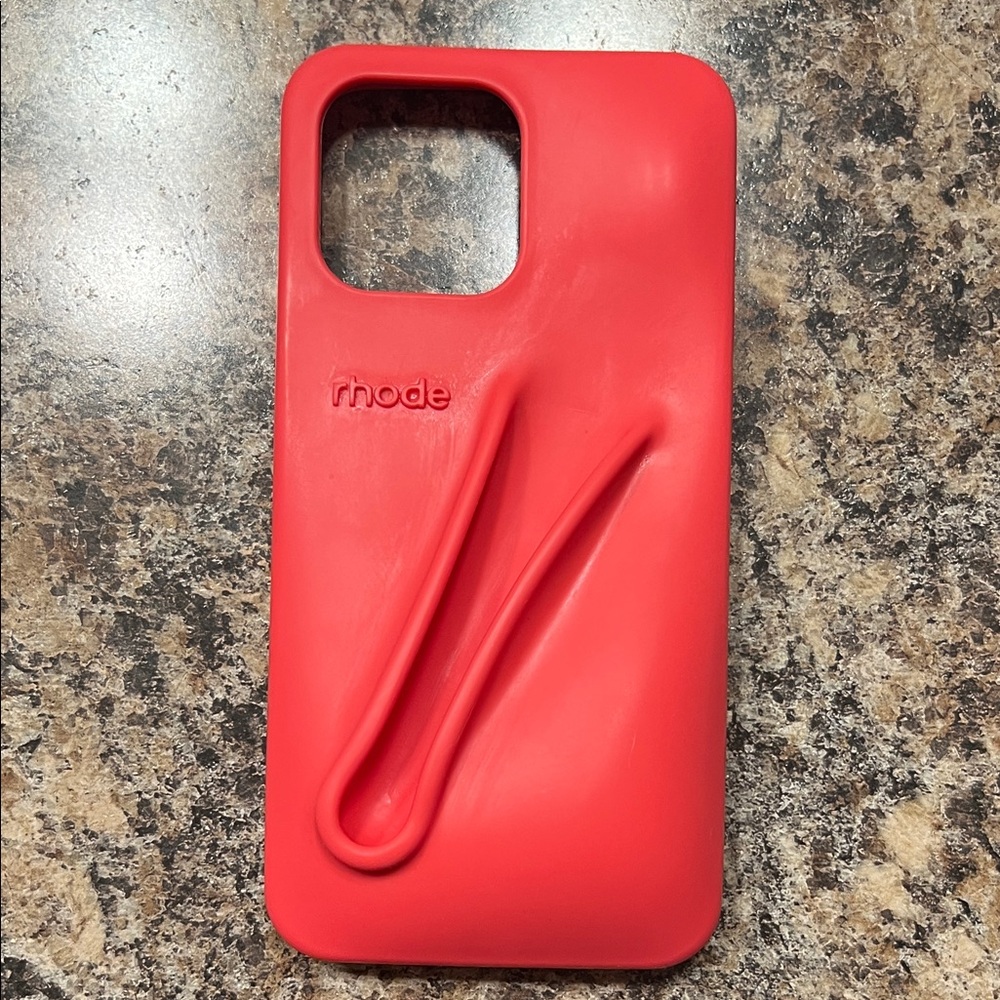 RHODE Red Silicone Phone Case with Sculpted Grip